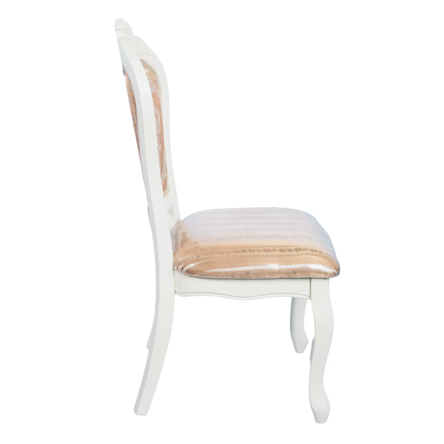 Set de 2 Silla de Comedor Blanca Monaco Tapizada con Tela Estampada 6