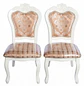 Set de 2 Silla de Comedor Blanca Monaco Tapizada con Tela Estampada - Miniatura 3