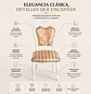 Set de 4 Silla de Comedor Blanca Monaco Tapizada con Tela Estampada - Miniatura 2