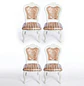 Set de 4 Silla de Comedor Blanca Monaco Tapizada con Tela Estampada - Miniatura 3