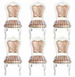 Set de 6 Silla de Comedor Blanca Monaco Tapizada con Tela Estampada - Miniatura 2