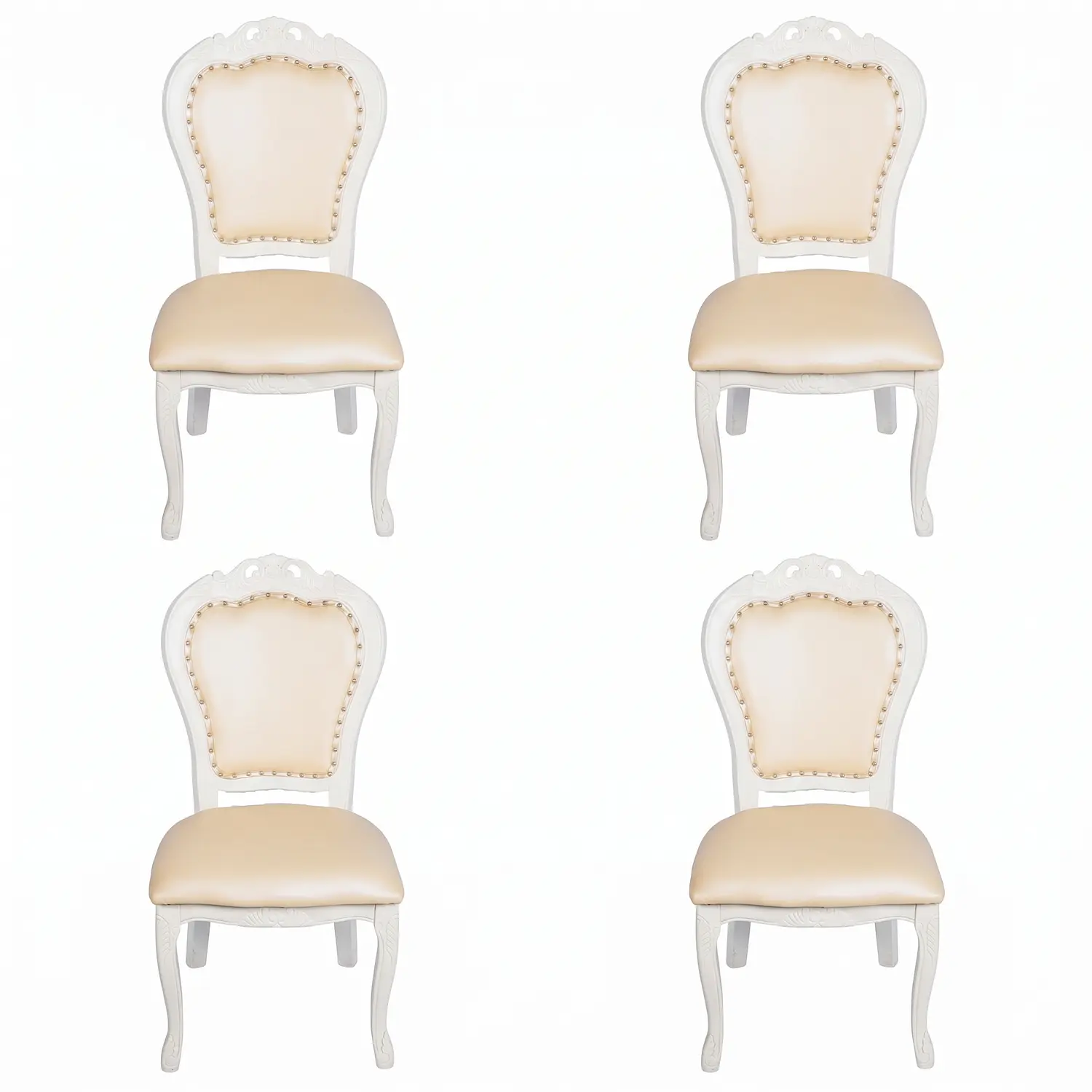 Set de 4 Silla Comedor Grecia Blanca de Madera Americana 3