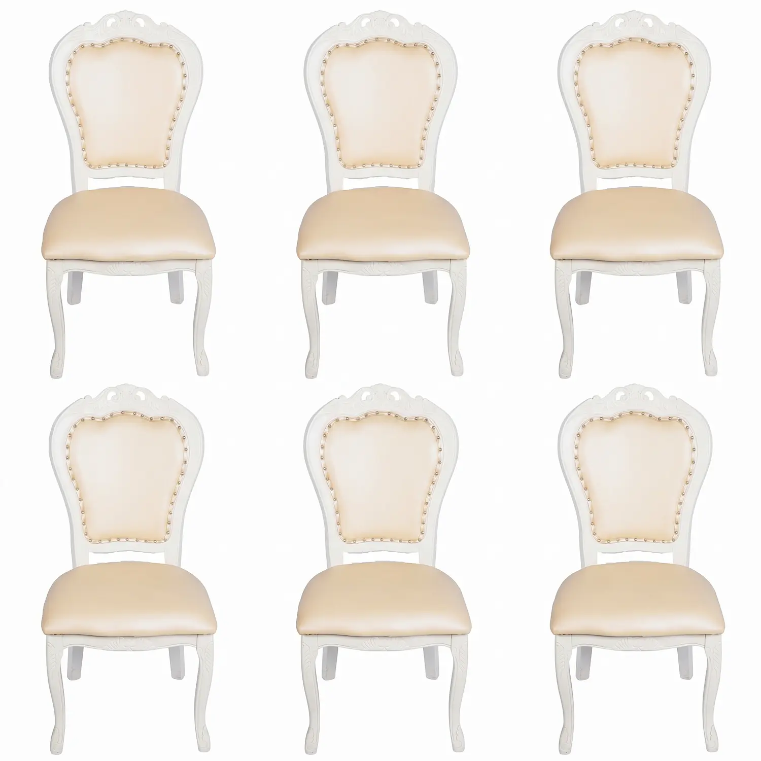 Set de 6 Silla Comedor Grecia Blanca de Madera Americana 3