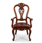 Sitial de Comedor Clásico Victoria de Madera con Brazos Tapizado - Miniatura 3