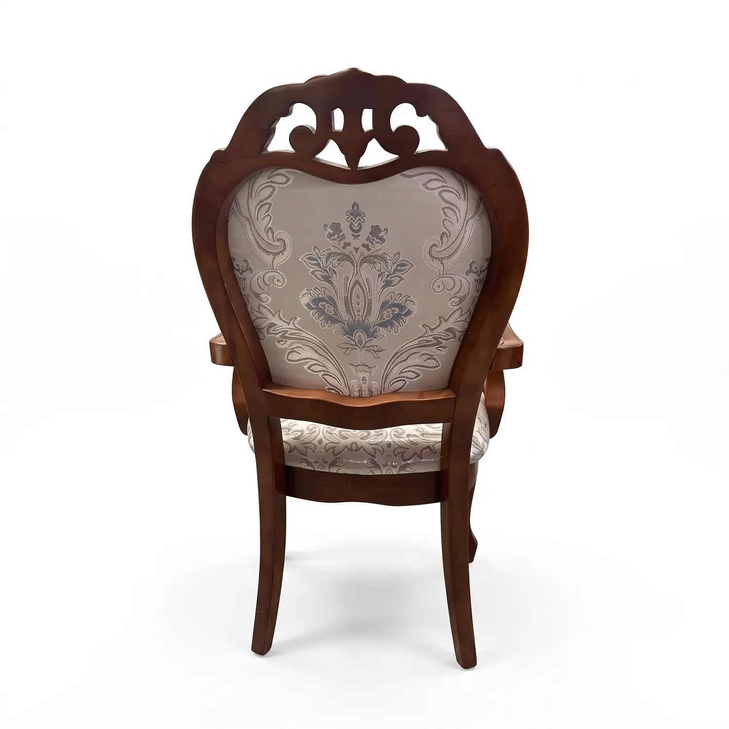 Sitial de Comedor de Madera Bellini Color Caoba con Tapiz Decorado 5