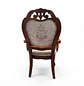 Sitial de Comedor de Madera Bellini Color Caoba con Tapiz Decorado - Miniatura 5