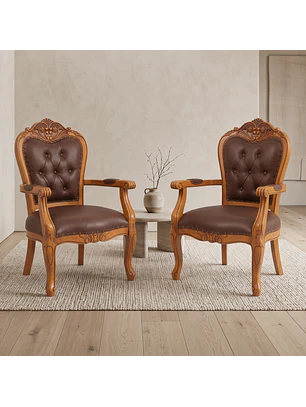 Set de 2 Sitiales Irlanda Para Comedor Madera Americana