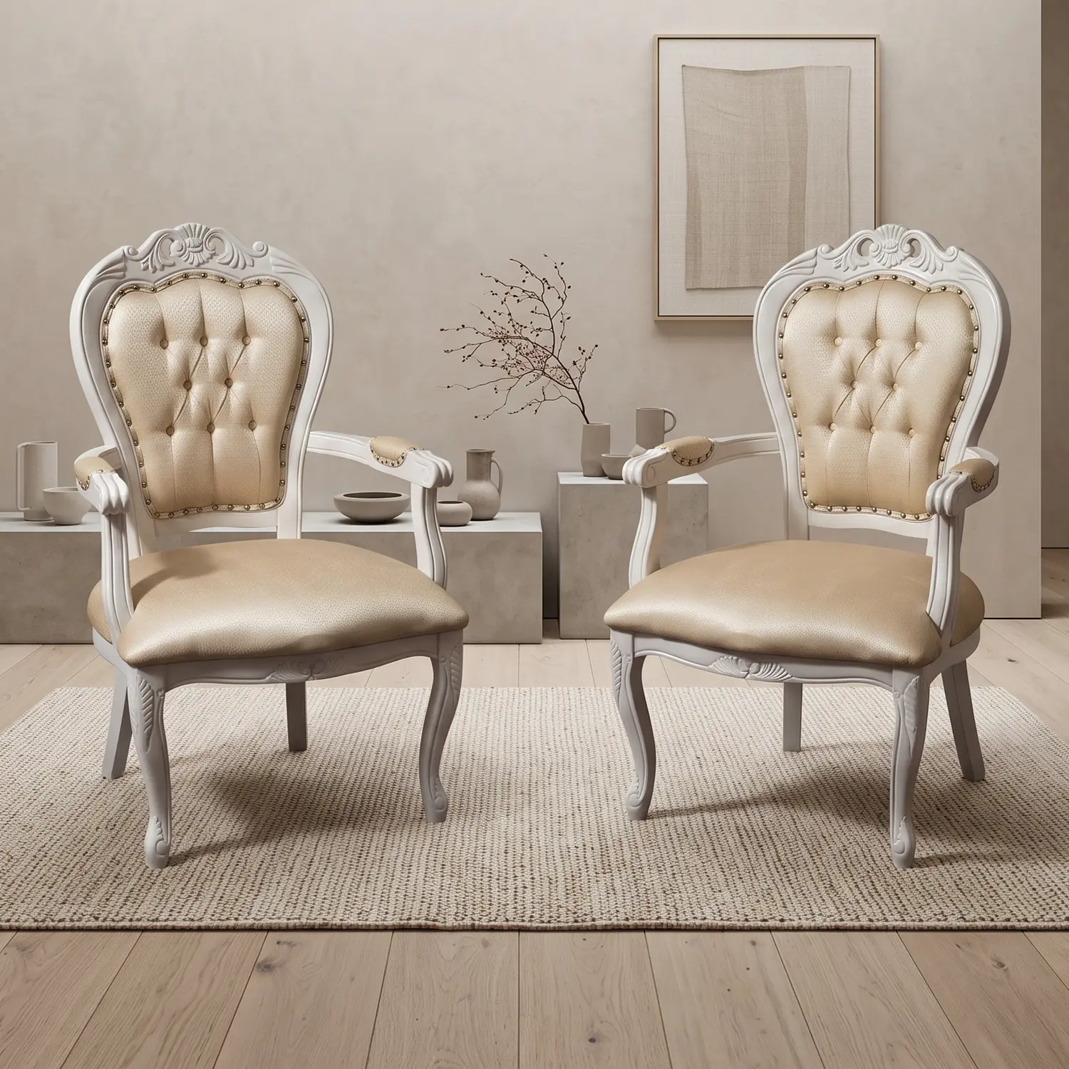 Set de 2 Sitiales Australia Para Comedor Madera Americana 1