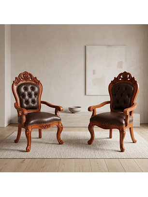 Set de 2 Sitiales Mónaco para Comedor en Madera Americana