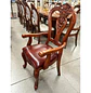 Set de 2 Sitiales de Comedor Clásico Victoria de Madera con Brazos Tapizado - Miniatura 8