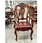 Set de 2 Sitiales de Comedor Clásico Victoria de Madera con Brazos Tapizado - Miniatura 7