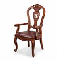 Set de 2 Sitiales de Comedor Clásico Victoria de Madera con Brazos Tapizado - Miniatura 5