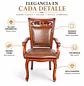 Set de 2 Sitiales de Comedor Caoba Europea Tallada con Brazos Clásica - Miniatura 2