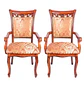 Set de 2 Sitiales de Comedor Color Caoba Tallada con Brazos - Miniatura 3