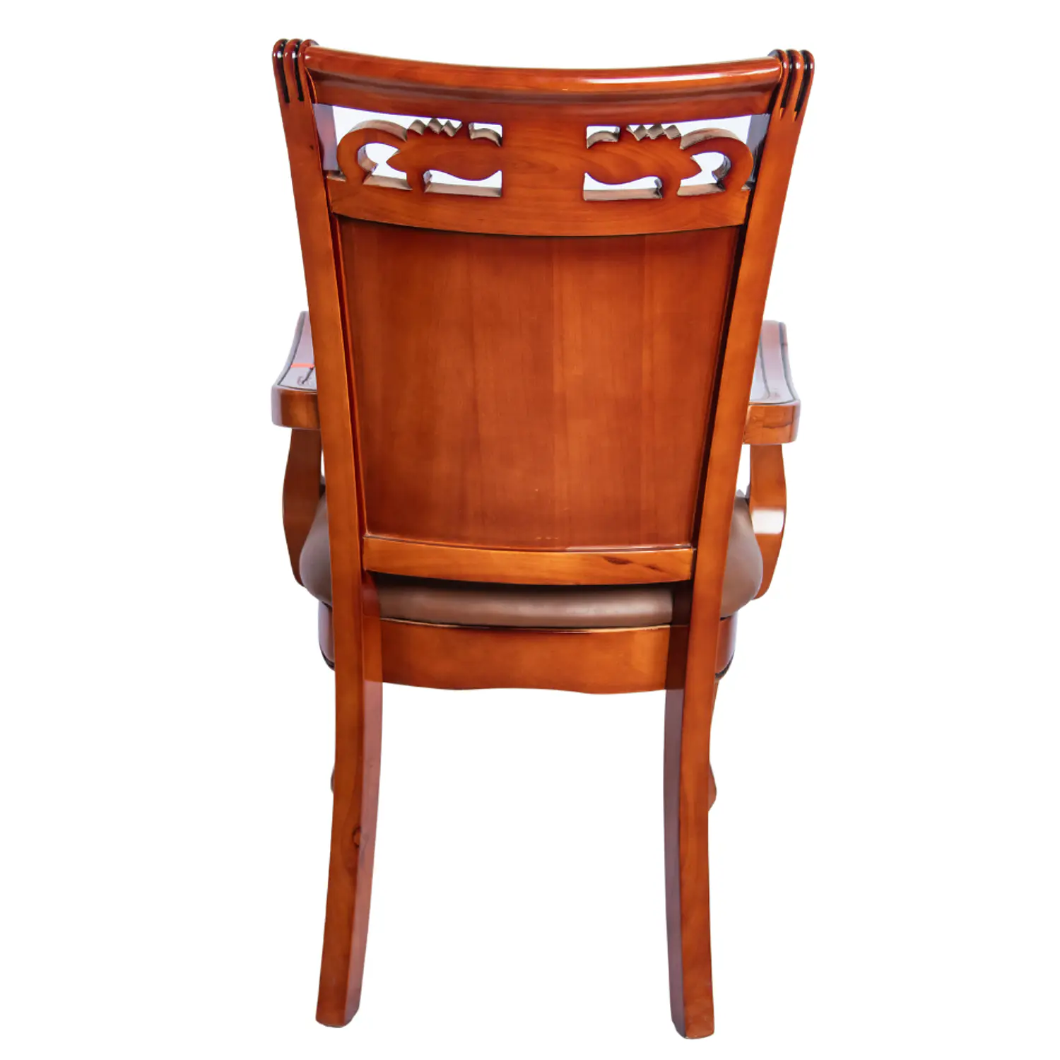 Set de 2 Sitiales de Comedor Roble Americano Caoba Tallada Clásica 6