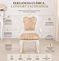 Set de 2 Sitiales Blanco de Comedor de Madera Maciza Europea con Tallado - Miniatura 2