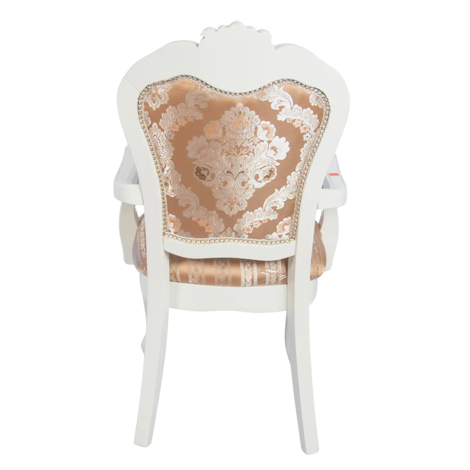 Set de 2 Sitiales Blanco de Comedor de Madera Maciza Europea con Tallado 6