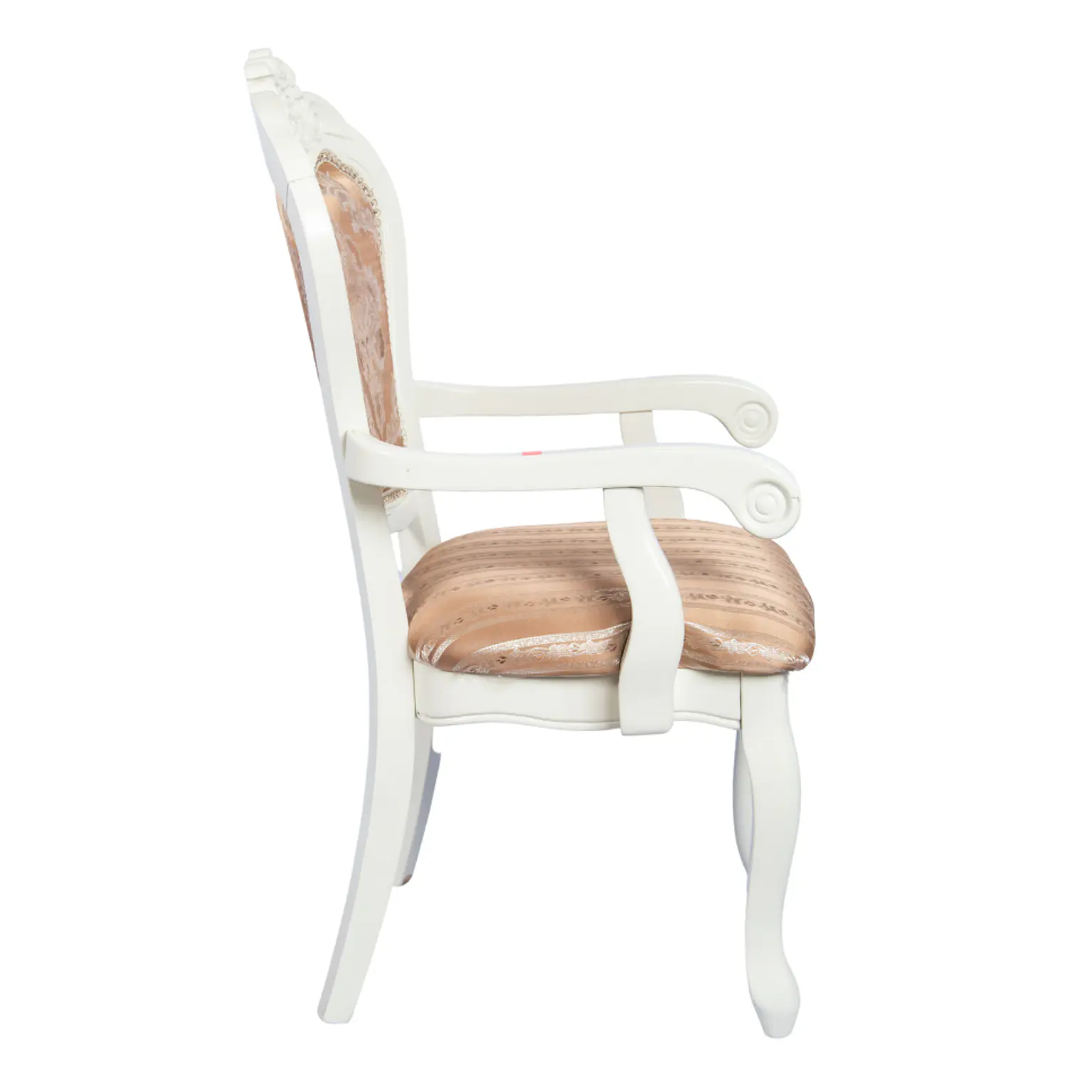Set de 2 Sitiales Blanco de Comedor de Madera Maciza Europea con Tallado 5