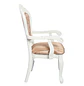 Set de 2 Sitiales Blanco de Comedor de Madera Maciza Europea con Tallado - Miniatura 5