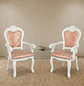 Set de 2 Sitiales Blanco de Comedor de Madera Maciza Europea con Tallado - Miniatura 1