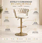 Piso Bar Alto de Felpa Beige con Estructura Dorada Giratorio - Miniatura 2