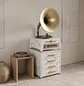 Tocadiscos Clásico Marmoleado Retro Vintage con Mueble - Miniatura 4