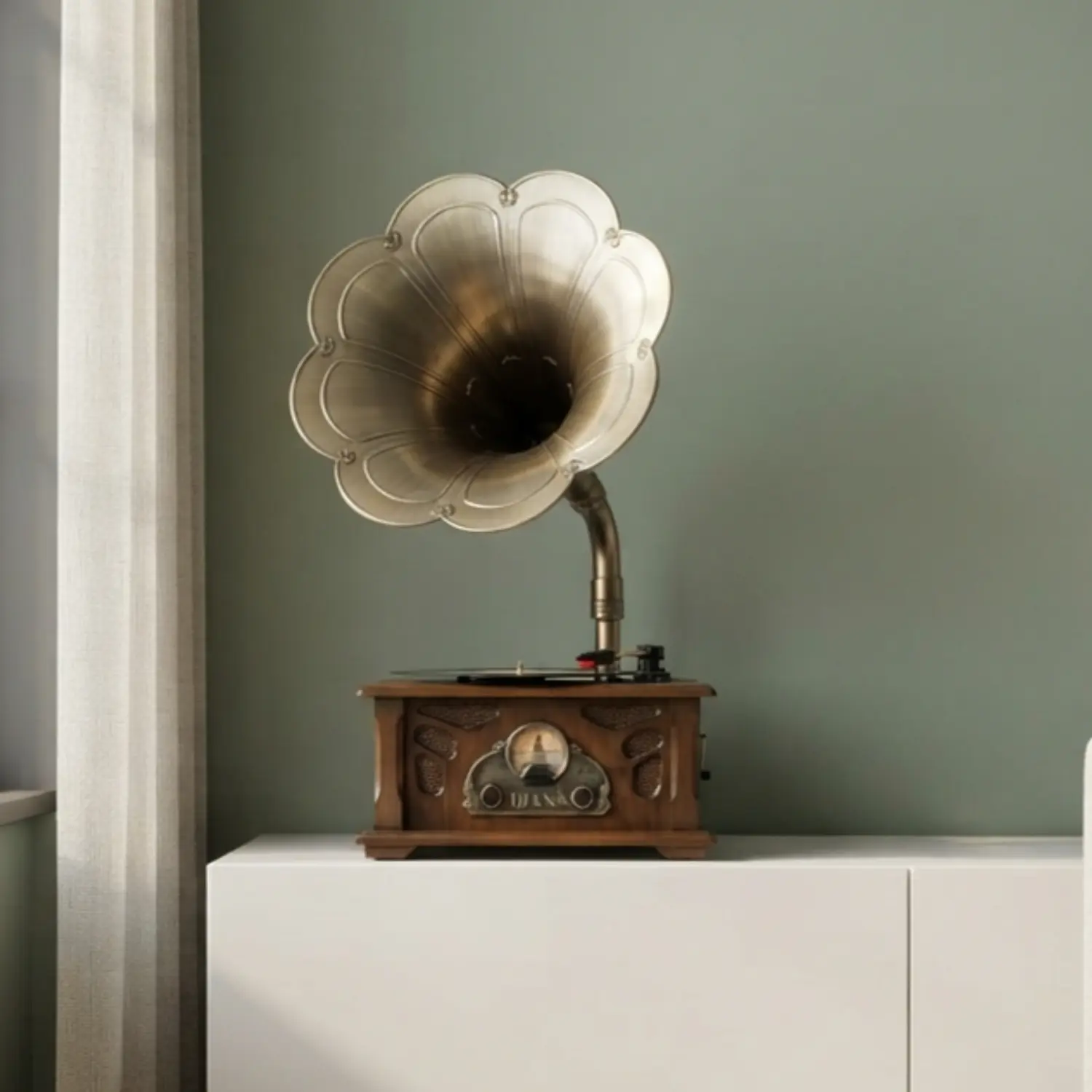 Tocadiscos Caoba Vintage Elegante 1