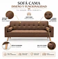 Sofá Cama de Lino 3 Cuerpos con Patas de Madera - Miniatura 2