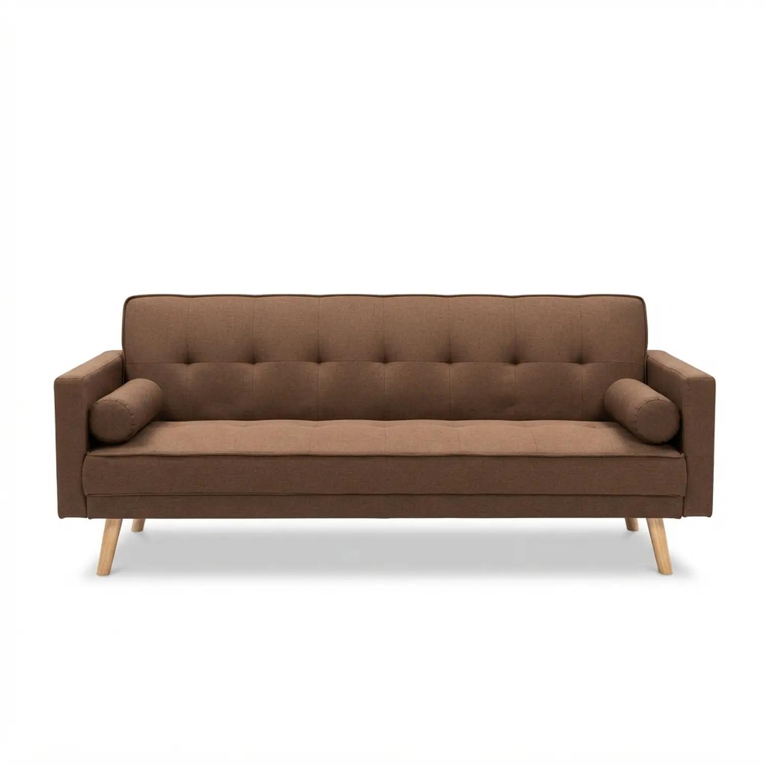 Sofá Cama de Lino 3 Cuerpos con Patas de Madera 4