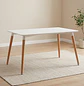 Mesa de Comedor Eame Blanca 120x80 con Patas de Madera de Haya - Miniatura 1
