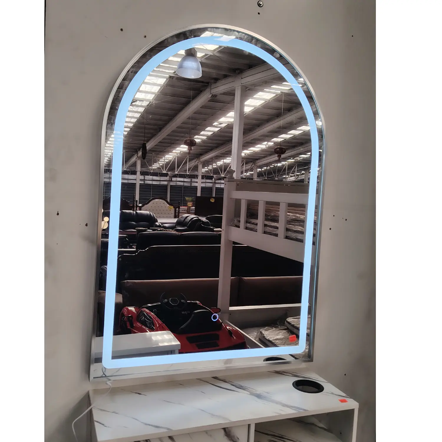 Tocador Espejo LED Irún Aurora Arch con Cajón 11