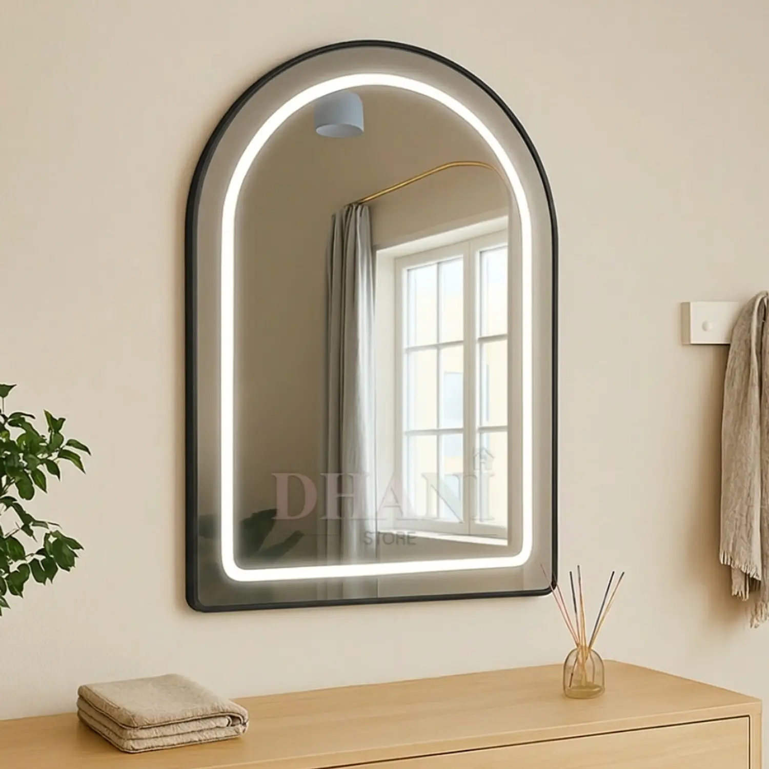 Tocador Espejo LED Irún Aurora Arch con Cajón 9