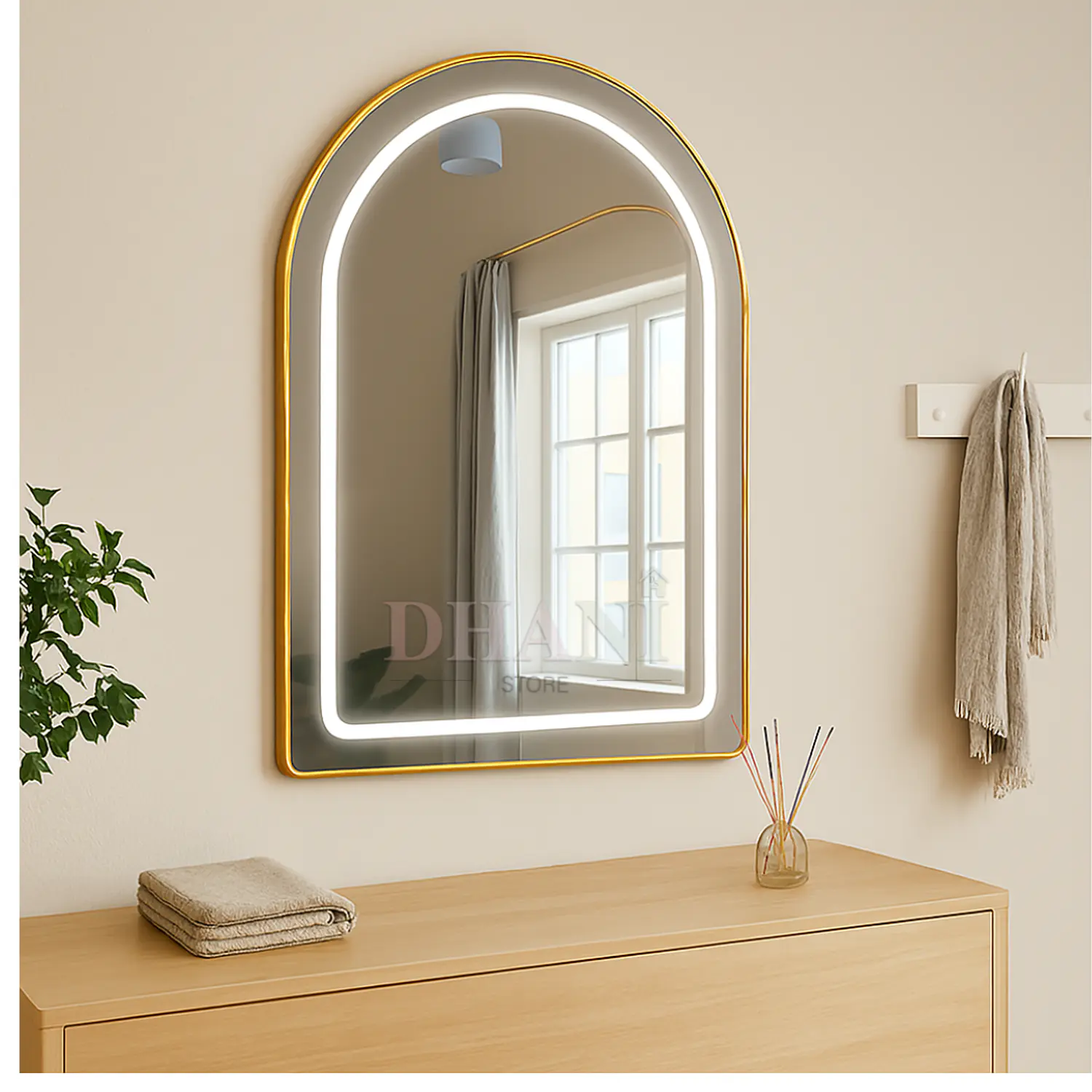 Tocador Espejo LED Irún Aurora Arch con Cajón 3