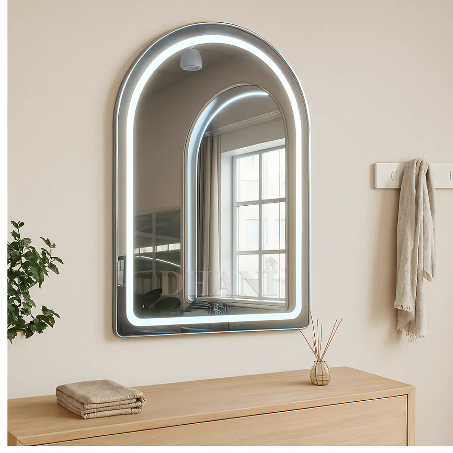 Tocador Espejo LED Irún Aurora Arch con Cajón 6