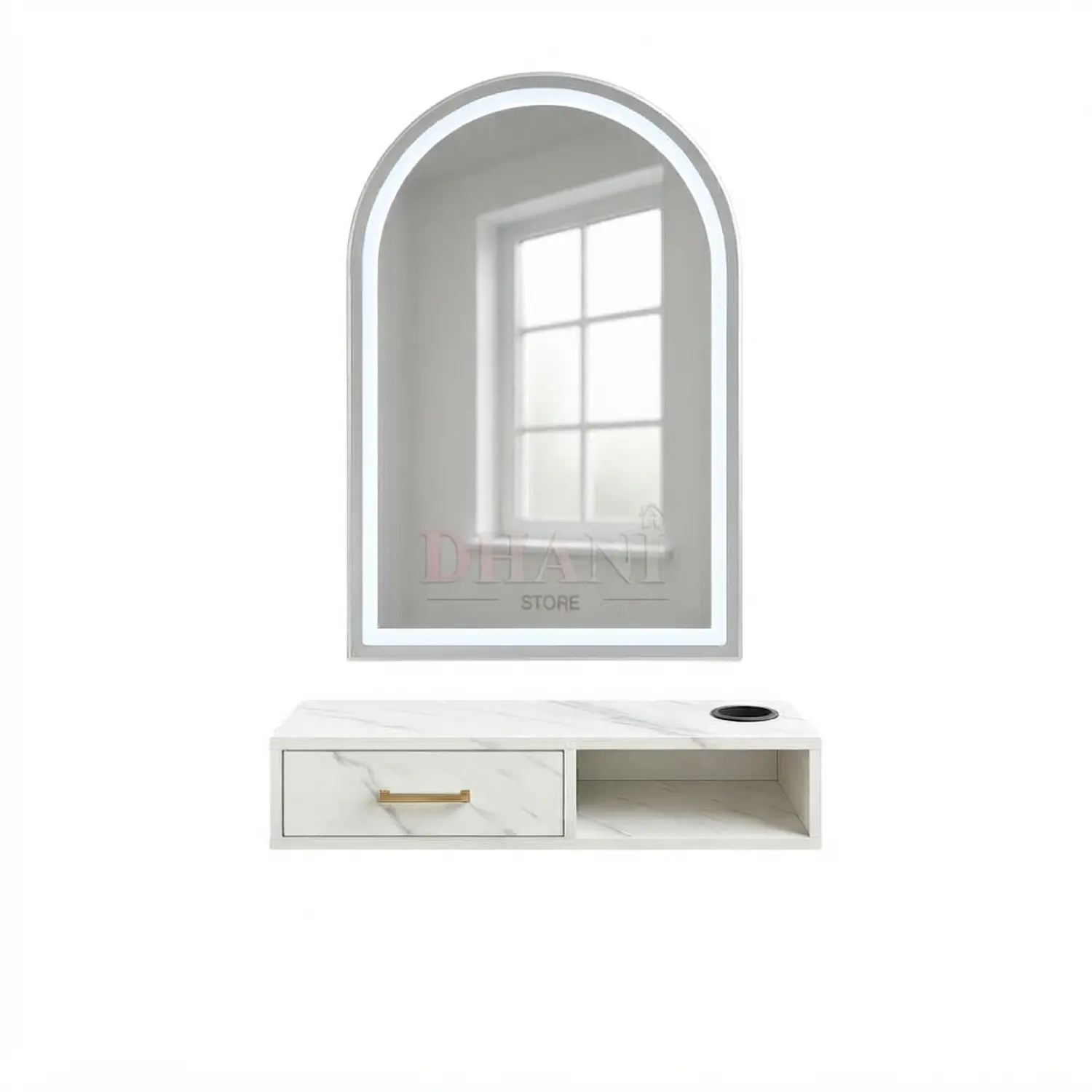 Tocador Espejo LED Irún Aurora Arch con Cajón 5