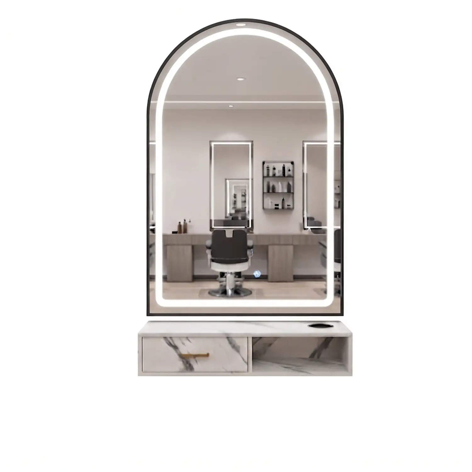 Tocador Espejo LED Irún Aurora Arch con Cajón 8