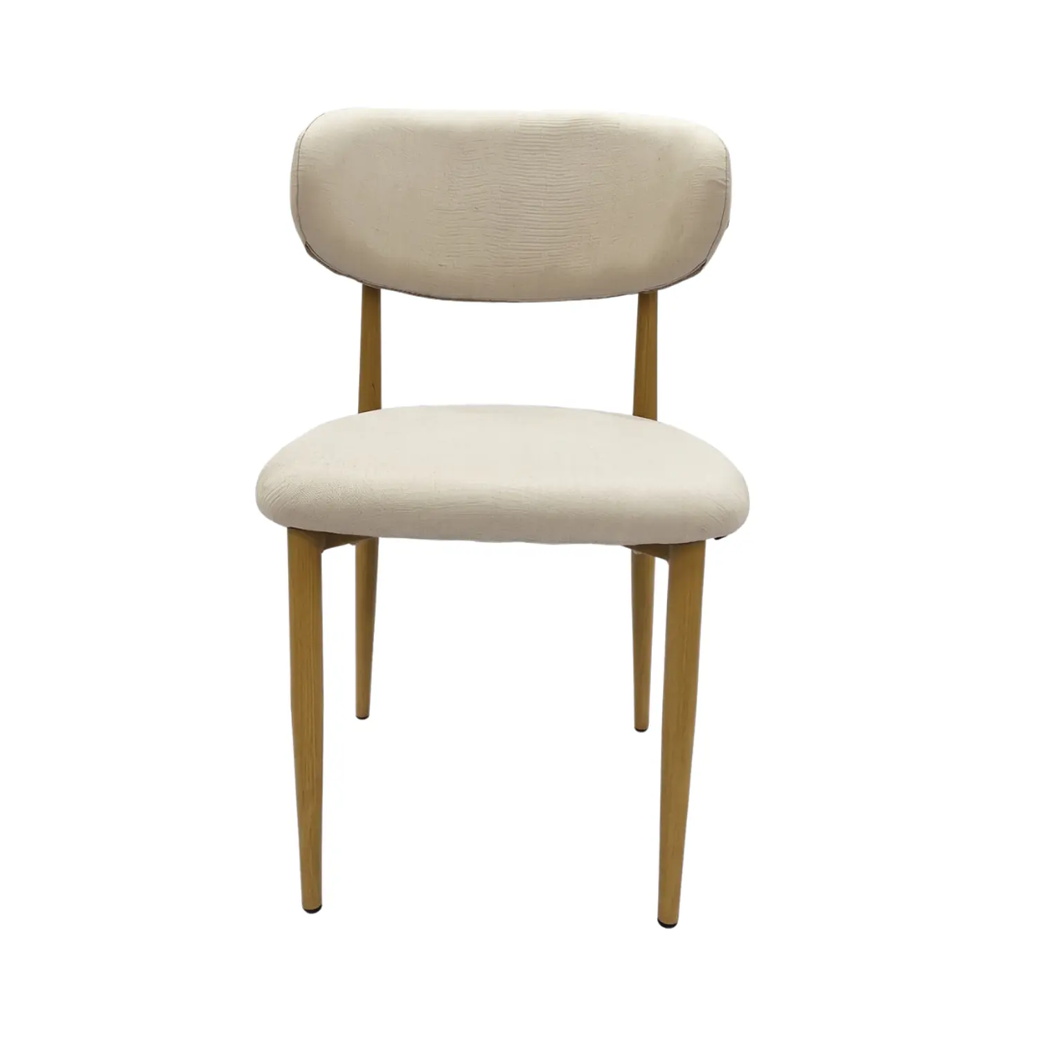 Silla Wood de Comedor Beige en Lino con Patas Símil Madera 2