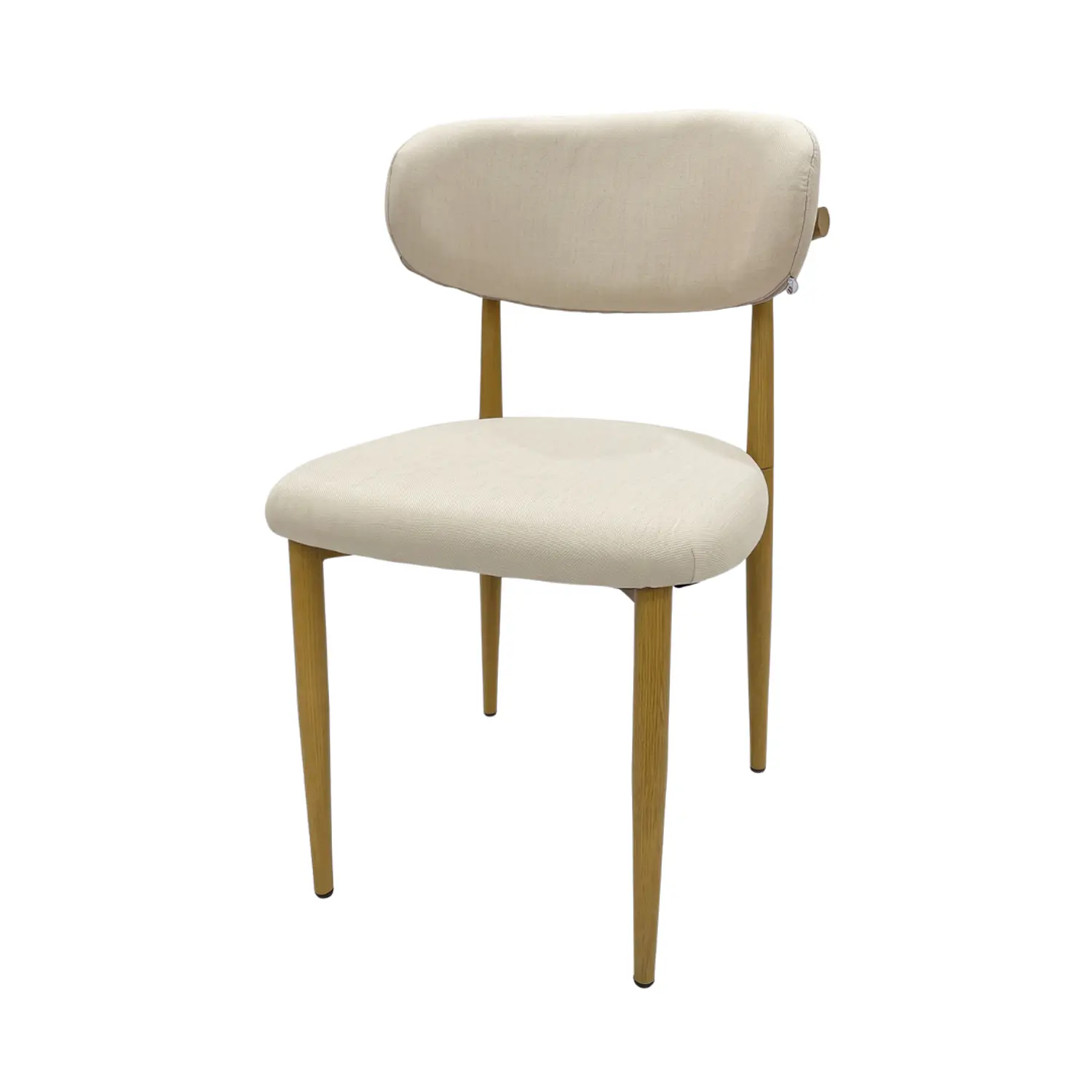 Silla Wood de Comedor Beige en Lino con Patas Símil Madera 3