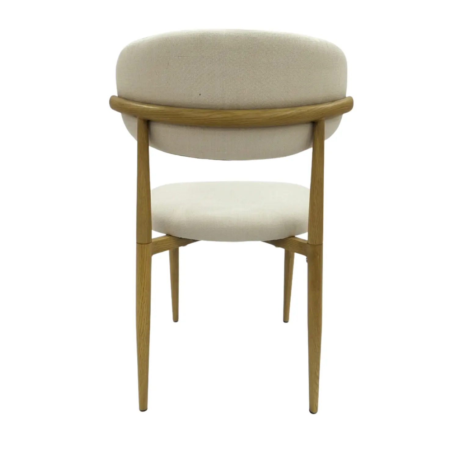 Silla Wood de Comedor Beige en Lino con Patas Símil Madera 5