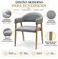 Sitial Siena Lino Gris de Comedor Moderno - Miniatura 3