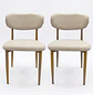 Set de 2 Silla Wood de Comedor Beige en Lino con Patas Símil Madera - Miniatura 3