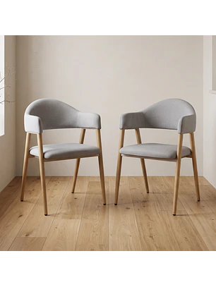 Set de 2 Sitiales Siena Lino Gris de Comedor Moderno