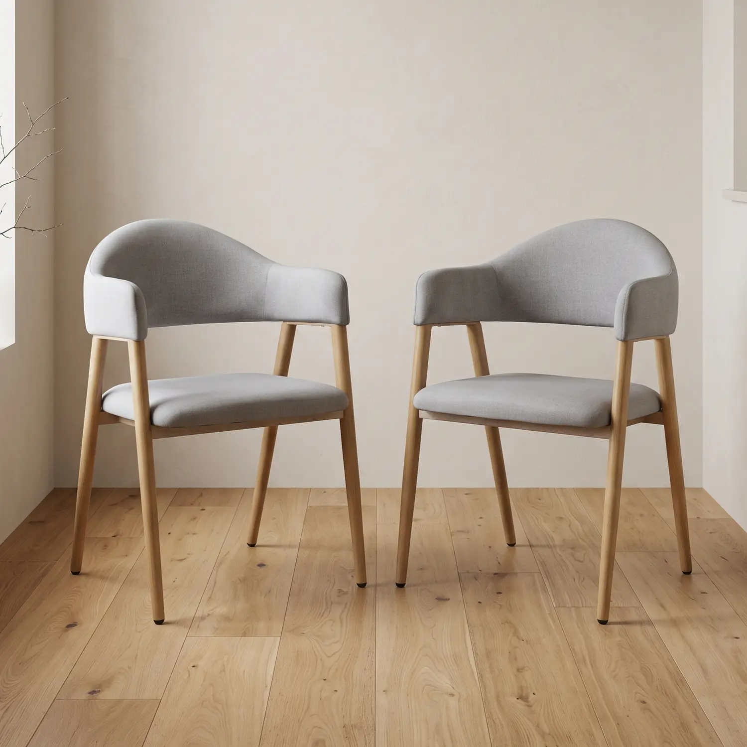 Set de 2 Sitiales Siena Lino Gris de Comedor Moderno 1