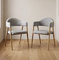 Set de 2 Sitiales Siena Lino Gris de Comedor Moderno - Miniatura 1