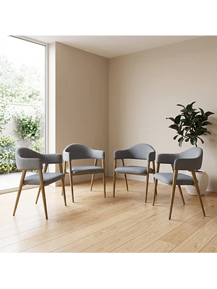 Set de 4 Sitiales Siena Lino Gris de Comedor Moderno