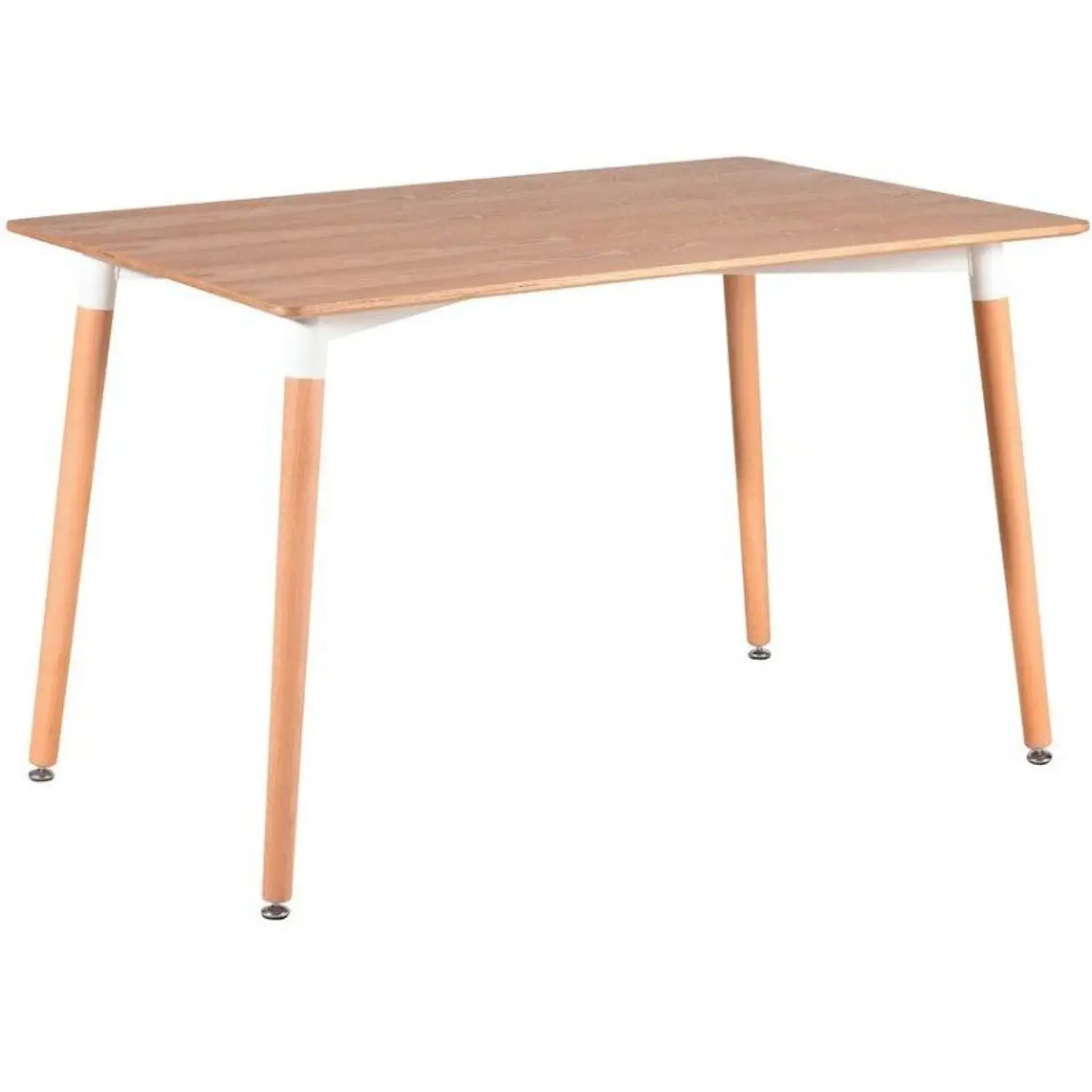Juego de Comedor Mesa de Madera Eames y 4 Sillas Wood Beige en Lino 3