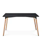 Juego de Comedor Mesa Eames Negra y 4 Sillas Wood Beige en Lino - Miniatura 3
