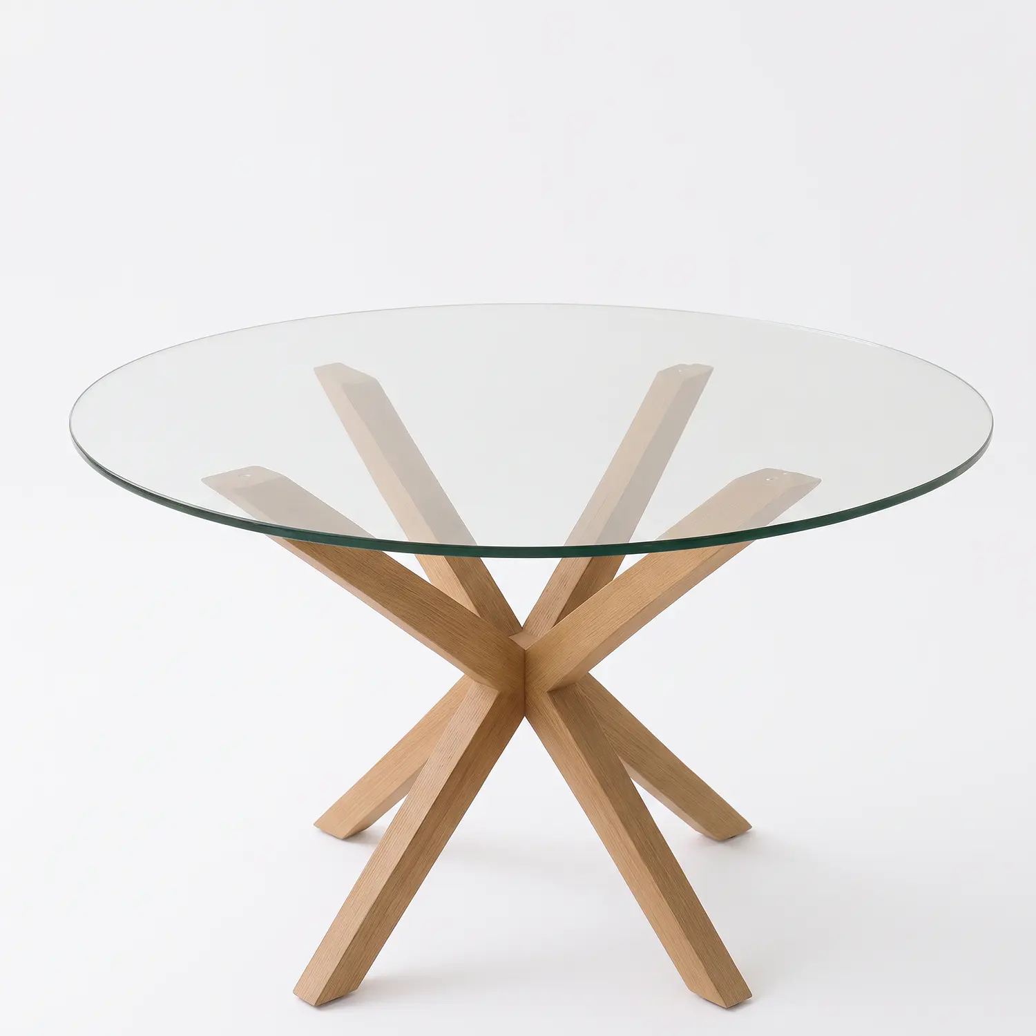 Juego de comedo de Mesa Warwick Redonda Vidrio y 4 Sitial Siena Lino Gris  3