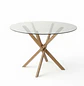 Juego de Comedor de Mesa Dubai Redond Vidrio con 4 Silla Lino Beige Wood - Miniatura 3