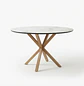 Juego de Comedor de Mesa Madrid Stone Redonda y 4 Silla Lino Beige Wood - Miniatura 3